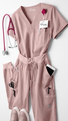 Aesthetic Scrubs, Pink Hospital, Nurse Outfit, Scrub Suit, Cute Scrubs