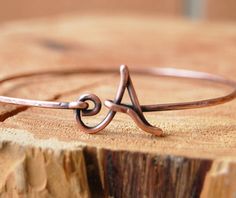 Initial Bracelet. Bangle. Oxidized Copper. by Karismabykarajewelry, $26.00 Cotton Jewelry, Copper Jewellery, Bijoux Fil Aluminium, Copper Wire Jewelry, Bracelet Initial, The Bangles, Oxidized Copper, Bracelet Knots, Wire Work Jewelry