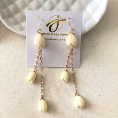 Handmade with Aloha. 14k gold plated with pikake beads earrings All sales are final Pearl Hoop Earrings, Black Pearl, Jewelry Party, Jewelry Inspo, Jewelry Earrings Hoops, How To Make Beads, Beaded Earrings, Diy Jewelry, Jewelry Crafts