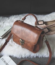 Side Satchel, Unique Leather Bag, Brown Satchel, Cheap Purses, Handbag Vintage, Side Bag, Trendy Handbags, Cheap Handbags, Blogger Fashion