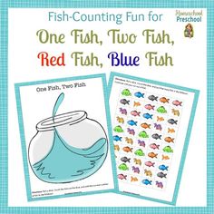 one fish, two fish, red fish, blue fish printable worksheet