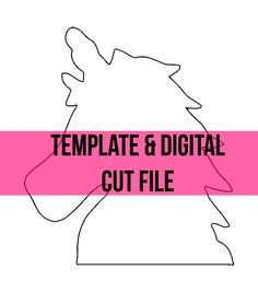 the text template and digital cut file is shown in black on a pink striped background