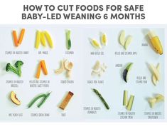 an image of how to cut foods for safe baby - led weaning 6 months