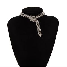 Create an iconic look with the edgy-chic appeal of this silver-plated belt choker necklace, dazzling with light-catching cubic zirconia. 15.9" L Silver-plated copper / cubic zirconia Belt Choker, Bridal Jewelry Ideas, Jewelry Accessories Silver, Necklaces Wedding, Boho Wedding Jewelry, Beach Jewelry Boho, Wedding Dress Jewelry, Flower Choker Necklace, Choker Designs