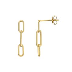 Add a chic modern touch to any ensemble with these 10k gold Taylor Grace minimalist link drop earrings. Add a chic modern touch to any ensemble with these 10k gold Taylor Grace minimalist link drop earrings. FEATURES Length: 18 mm Backings: post Nickel free Metal: 10k gold Finish: polished Packaging: boxed Size: One Size. Gender: female. Age Group: adult. Everyday Yellow Gold Oval Link Earrings, Minimalist 14k Gold Oval Link Earrings, Gold Minimalist Oval Link Earrings, Modern Yellow Gold Earrings With Hooks And Links, Modern Dangle Earrings With Hook And Links, Modern Link Earrings With Hooks, Modern Oval Link Earrings For Formal Occasions, Modern Oval Link Earrings For Formal Events, Modern Yellow Gold Cable Chain Earrings