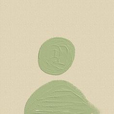 an abstract painting of a person's head with green paint on it, and the image has a white background