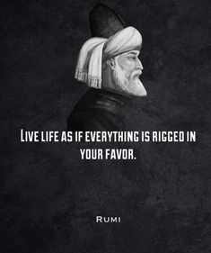 an old man with a quote on it saying live life as if everything is rigged in your