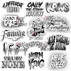 Updated procreate fonts package ✍🏽 inkbydomo.com Tattoo Words Ideas, Chest Tattoo Stencils, Half Sleeve Tattoo Stencils, Procreate Fonts, Letters Fonts, Tattoos Drawing, Half Sleeve Tattoos Forearm, Card Tattoo Designs