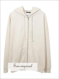 Women Cream Oversized Cozy Zip up Hoodie Oversized Hooded Sweatshirt Affordable White Hooded Hoodie, Cheap Cream Long Sleeve Hoodie, Luxury Cream Hooded Sweatshirt, Cheap Oversized Hooded Sweatshirt, Luxury Cream Hoodie For Spring, Cozy Oversized Cheap Hoodie, Cheap White Hoodie With Ribbed Cuffs, Cheap Cream Hoodie For Spring, Cheap Beige Cotton Hoodie