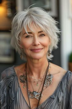 90 Simple And Classy Short haircuts for women over 50 For All Face Shapes Layered Short Hair For Older Women, Over 50 Haircuts, Short Gray Hairstyles, Classy Short Haircuts, Bixie Haircut, Gray Hairstyles, Medium Shag Haircuts, Haircuts For Women Over 50