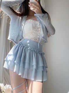 Blue Tutu Skirt, Tutu Skirt Outfit, Blue Tutu, Skirts Outfits, Cute Skirt Outfits, Kawaii Fashion Outfits, Cute Skirt, Blue Outfit, Really Cute Outfits