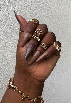 Dark Skin Black Girl Nail Designs Daily Nail Art And Design Girls Nail Designs, Brown Acrylic Nails, Natural Nail Art, Black Nail Designs, Nails Polish, Dark Nails, Nails Black, Pastel Nails, Brown Nails