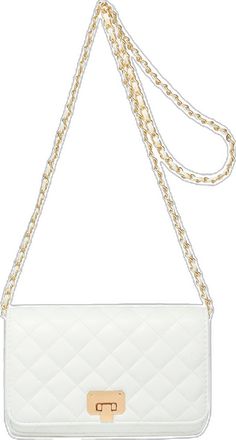 Chic White Wallet On Chain For Everyday, Trendy White Clutch For Mobile Phone, Trendy White Clutch Mobile Phone Bag, White Crossbody Clutch For Mobile Phones, White Crossbody Mobile Phone Clutch, Cheap White Chain Bags, White Crossbody Clutch With Phone Pocket, Cheap White Shoulder Bag With Chain, Elegant White Crossbody Wallet On Chain