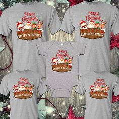 Elf Friends Matching Christmas T Shirts THIS LISTING IS FOR ONE SHIRT ONLY DIRECT TO GARMENT PRINTING How to order: Select Size. Select Shirt Color. Provide the following information Custom Name: (for Ex. Smith's Family) To order multiple shirts you will need to repeat this process and add it to your cart, then you can checkout all at the same time. We use first Quality T shirt pre-shrunk cotton. WE STRONGLY RECOMMEND TO TAKE A LOOK AT THE CHART SIZE FOR SIZE INFORMATION ✔The print is for the FR Christmas Shirts Family, Matching Christmas Family, Family Matching Christmas, Matching Christmas Shirts, Christmas T Shirt Design, Christmas T Shirts, Santa Reindeer, Christmas Pjs, Beach Christmas