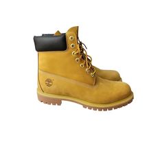 The Timberland Women's Premium Waterproof Boot Has A Leather Upper And Is Finished With Waterproof Seam-Sealing. The Classic Work Boot Styling For Instant Recognition With A Leather Collar And Lace Up Closure. Rubber Lug Outsole For Traction And Durability. Classic Waterproof Boots With Closed Toe For Outdoor, Classic Closed Toe Waterproof Boots For Outdoor, Classic Insulated Lace-up Waterproof Boots, Outdoor Yellow Boots With Rubber Sole, Yellow Outdoor Boots With Rubber Sole, Yellow Waterproof Lace-up Boots, Yellow Leather Waterproof Boots For Winter, Yellow Leather Waterproof Boots With Round Toe, Yellow Leather Waterproof Boots For Hiking