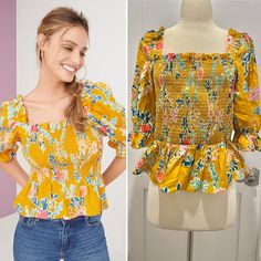 New With Tags Brand: Livia Size: Xl Woman’s Blouse Breast Health, Smocked Top, Women's Wear, Womens Health, Gold Yellow, Smocking, Top Blouse, Blouses, Women Wear