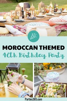 moroccan themed birthday party with food and drinks