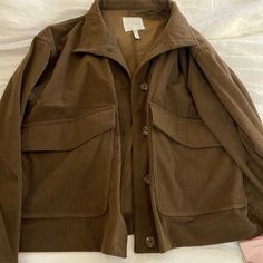 This Brown Cropped Corduroy Jacket Is From Avec Les Filles. It Is Brand New With Tags. Never Worn And No Damage. I’m 5’5 And If Fits Cropped On Me. Cropped Moto Jacket, Brown Corduroy, Quilted Coat, Wool Blend Coat, Velvet Jacket, Oversized Jacket, Brown Leather Jacket, Brown Jacket, Leather Blazer