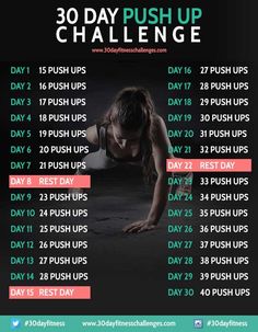 the 30 day push up challenge is displayed in this screenshote screen graber