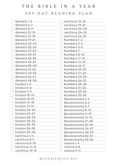 Bible reading plan offered by mavericklife.net Read Bible In A Year Plan, Read The Bible In A Year, Reading The Bible In A Year Plan, Read The Bible In A Year Plan, One Year Bible Reading Plan