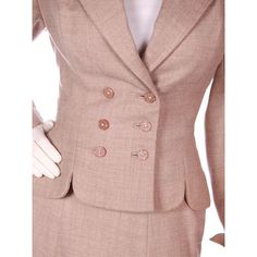 Vintage Oatmeal Beige Wool Ladies DBL BRSTD Suit 1940s Wasp Waist 38B 25 Waist - The Best Vintage Clothing
 - 5 Wasp Waist, Downton Abbey Fashion, Vintage Suit, Big Shoulders, Vintage Suits, Vintage Fits, Vintage Textiles, Victorian Style, Double Breasted Suit Jacket