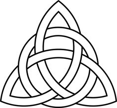 a black and white image of an interlaced knot in the shape of a triangle