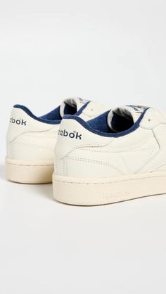 Reebok Club C 85 Vintage Sneakers | Shopbop Classic Skate Shoes With Perforated Toe Box, Sporty Sneakers With Rubber Toe Cap, Leather Low-top Skate Shoes With Rubber Toe Cap, Classic Skate Shoes With Rubber Toe Cap, Sporty Leather Skate Shoes With Rubber Toe Cap, Reebok Club C 85 Vintage, Club C 85 Vintage, Reebok Club C 85, Gifts 2023