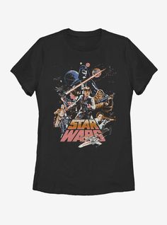 100% CottonWash cold; dry lowImportedListed in women's sizes Star Wars Graphic Tees, Star Wars Merch, Star Wars Princess Leia, Star Wars Princess, Star Wars Tees, Rey Star Wars, Star Wars Logo, X Wing, Kids Pattern