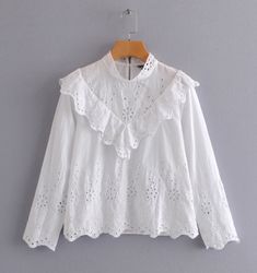 Best selling embroidery white shirt doll shirt top Stockholm Fashion, Fabric Names, Shirt Top, White Shirt, Stockholm, Types Of Sleeves, Lace Top, Top Shirt, Composition