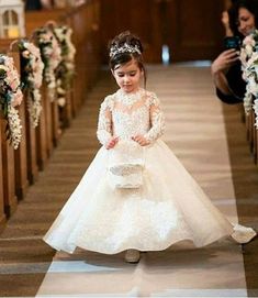 Girls First Communion Dresses, Long Flower Girl Dresses, Long Sleeve Ball Gowns, Cheap Flower Girl Dresses, White Ball Gowns, Tulle Balls, Princess Flower Girl Dresses, Girls Dresses Online