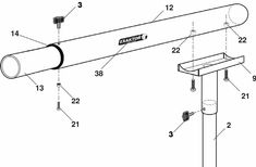 the diagram shows how to install an extension rod for a ceiling fan and light fixture