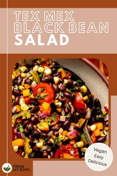 tex mex black bean salad in a bowl