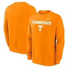 Bring a traditional look to your Tennessee Volunteers wardrobe with this Primetime Primary Stack pullover sweatshirt. Its solid design by Nike features large Tennessee Volunteers details printed on a blend of soft, durable fabrics. Brushed-back French terry lining provides an extra layer of cozy warmth. Nike Collegiate Tops For Fall, Nike Sweatshirt With Letter Print For Sports Season, Collegiate Long Sleeve Cotton Sweatshirt, Collegiate Long Sleeve Fleece Top, Nike Crew Neck Hoodie With Letter Print, Collegiate Crew Top In French Terry, Nike Crew Neck Tops For College, Nike Cotton Sweatshirt With Ribbed Cuffs, Nike Cotton Sweatshirt For Fans