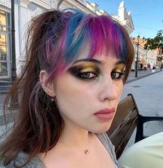 Dyed Bangs, Queer Punk, Multicolored Hair, Punk Hair, Makeup Clothes, Dye My Hair, Color Inspo, Hair Inspo Color, Cute Makeup