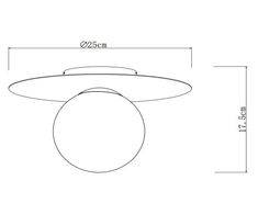 a drawing of a ceiling light with measurements