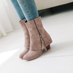 Heel Height: 10cmPlatform Height: 1 cmStyle: Fashion,KoreanOccasion: Casual,Party/Club,Office/Career,DressSeason: Spring,Summer,Fall/Autumn,WinterPackage Contents: 1 x Shoes (Pair)Size Guide:34 = foot length 21.5-22cm (Foot width=8-8.5cm)35 = foot length 22-22.5cm (Foot width=8.5cm)36 = foot length 22.5-23cm (Foot width=8.5-9cm)37 = foot length 23-23.5cm (Foot width=9cm)38 = foot length 23.5-24cm (Foot width=9-9.5cm)39 = foot length 24-24.5cm (Foot width=9.5-10cm)40 = foot length 24.5-25cm (Foot Spring Boots With Zipper Closure And Round Toe, Spring Ankle-high Heeled Boots With Zipper, Casual High Heels With Zipper Closure, Casual High Heel Shoes With Zipper, Spring High Ankle Heeled Boots With Zipper, Casual High Heel Martin Boots With Zipper, Spring High Ankle Heels With Zipper Closure, Spring High Heeled Boots With Zipper Closure, Spring High Heel Boots With Zipper Closure