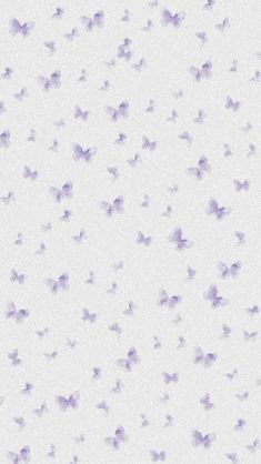 a white background with small purple butterflies on the bottom right corner and light blue dots in the middle