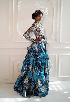 African wedding dresses by Vlisco - become a unforgettable bride in your african fashion dress #africanwedding #nigeriawedding Ankara Wedding Gowns, African Print Wedding Dress, Ankara Dress Designs, Africa Style, Popular Wedding Dresses