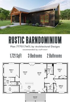 the floor plan for a rustic barn house