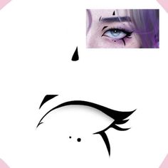 Demon Eyeliner, Eye Chart Art, Eye Makeup Idea, Fantasy Make-up, Anime Eye Makeup, Cartoon Eyes Drawing, Makeup Drawing, Drawing Eye, Anime Makeup