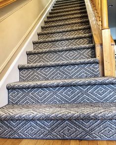 the carpeted stairs in this house are very decorative