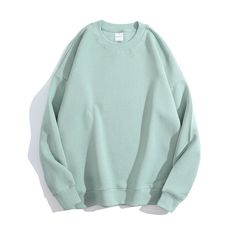 Vintage Solid Color Oversized Sweatshirt Plain Cotton Sweater For Spring, Green Crew Neck Sweatshirt, Oversized Cotton Sweater, Basic Solid Color Cotton Sweatshirt, Casual Light Green Long Sleeve Tops, Oversized Plain Cotton Sweater, Green Oversized 90s Style Sweatshirt, Oversized Green Sweatshirt With Pockets, Green Oversized Cozy Sweatshirt