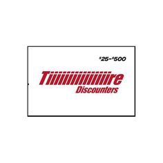 the logo for timinire discounters is shown in red and black on a white background