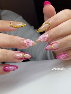 Nails Inspiration Summer, Spring Acrylic Nails, Romantic Nails, Summery Nails, Casual Nails, Simple Acrylic Nails