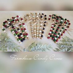 christmas candy canes are arranged on a table