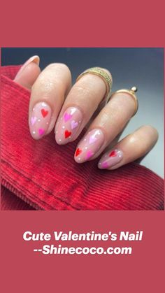 Almond Valentines Nails Designs, Almond Valentines Nails, Xoxo Nails, Valentines Nails Designs, Nails Biab, Fashion Week Ss23, Christmas Nail Ideas, Shellac Manicure, Valentines Day Nails