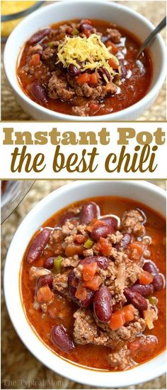 two bowls of instant pot the best chili