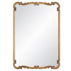 an ornate gold framed mirror on a white background