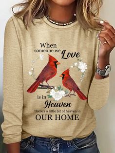 Best Family Memorial Cardinal Birds Shirt In Loving Memory Heaven In Home Casual Long Sleeve Shirt. Clothes Length:
Regular

Sleeve Length:
Long Sleeve

Edition type:
Loose

Elasticity:
No Elasticity

Silhouette:
H-Line

Thickness:
Regular

Size Type:
Regular Size

Activity:
Daily

Material:
Jersey

Neckline:
Crew Neck

Pattern:
Animal

Style:
Casual

Theme:
Spring/Fall

Color:
Watermelon,Deep Gray,Green,White,Black,Beige,Blue Bird Shirt, Cardinal Birds, Pattern Animal, Loving Memory, Fall Color