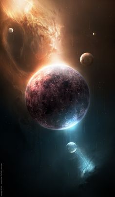 an artist's rendering of the planets in space